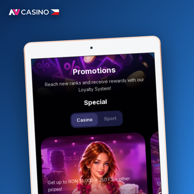 Dlaždice NV Casino s ikonou rostoucího grafu a bonusem pro navýšení výhry z akumulátoru