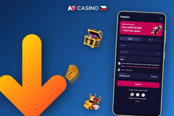 Tlačítko jednoklikové registrace vedoucí přímo k profilu hráče v NV Casino