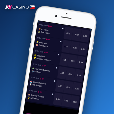 Live sázení v NV Casino mobile – aktuální kurzy fotbalu a esportů v reálném čase