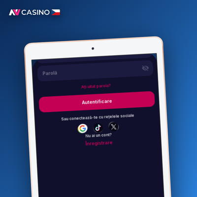 Ikony TikTok a Twitter pro propojení sociálního profilu s registrací v NV Casino